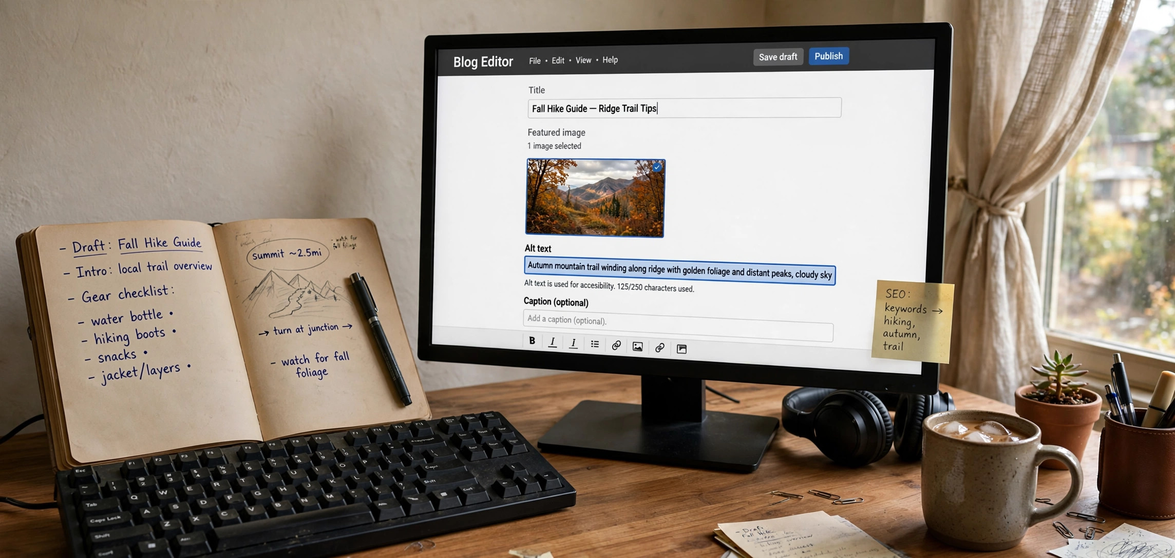 Writing alt text for images in a blog editor for better image SEO