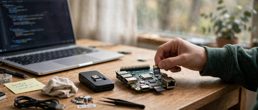 Inserting microSD card into Raspberry Pi for headless setup